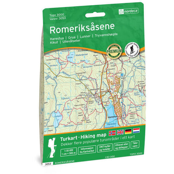 Bilde av Topo 3000 Romeriksåsene 1:50 000